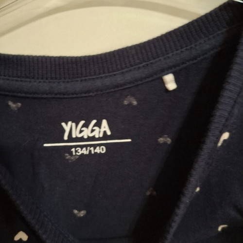 Yigga dress for girls 9-10 years, like new, dark blue with white hearts