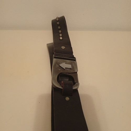Criminal genuine leather belt like new, size L/XL, black with silver details
