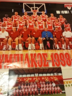 Olympiacos poster and football photo 1999 and 2006 like new