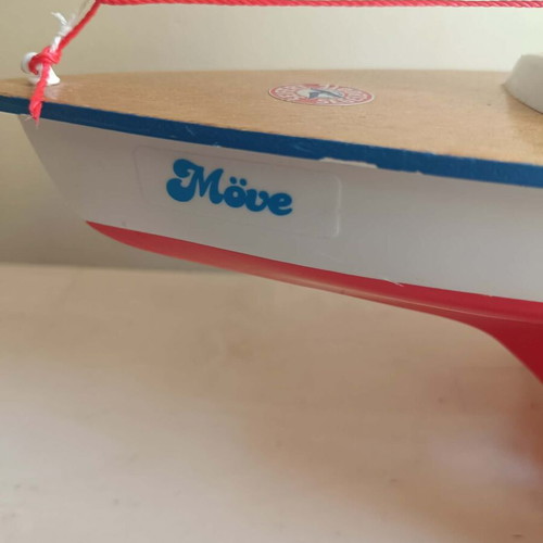 Vintage wooden sailboat decor