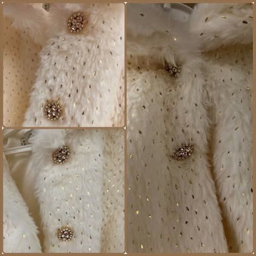 Vinteli Baby Fur Coat New, Cream-Gold, 9-12 Months