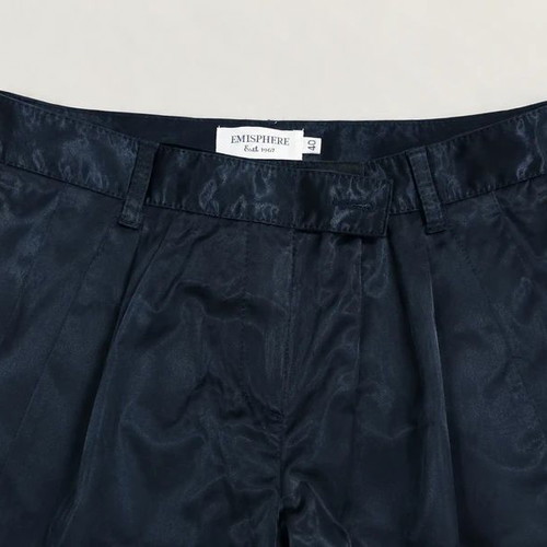 Satin pants navy blue regular fit