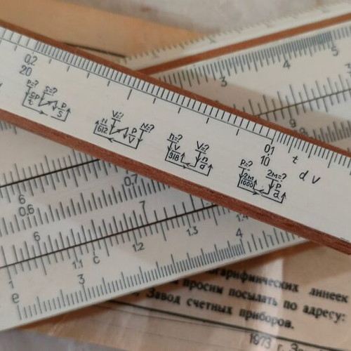 Logarithmic Slide Rule УСЛ-12А Soviet with Case and Instructions like new