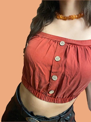 Coral top with buttons used Pink Woman size S