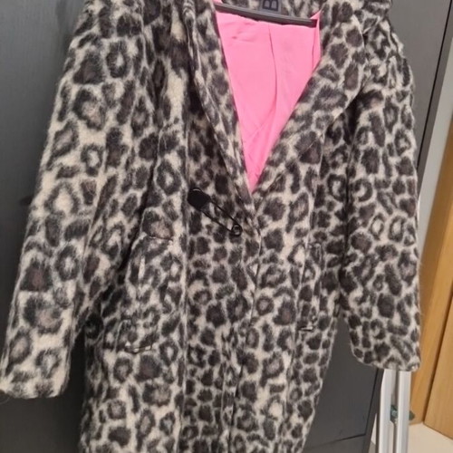 BSB Animal Print Wool Coat like new, beige and brown