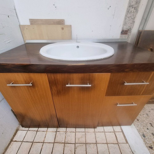 Bathroom cabinet with sink used