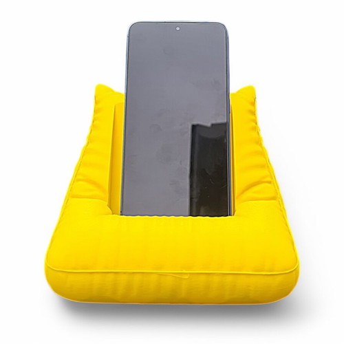 3D Printed Pillow mobile phone stand, yellow