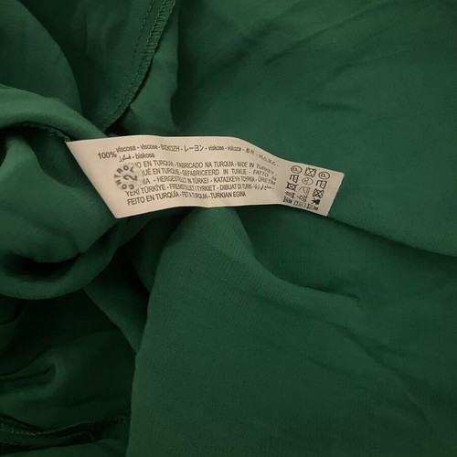 Zara dress new, green viscose midi with buttons and elastic sleeves