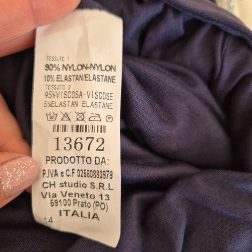 Mini dress wide strap dark blue new M Made In Italy