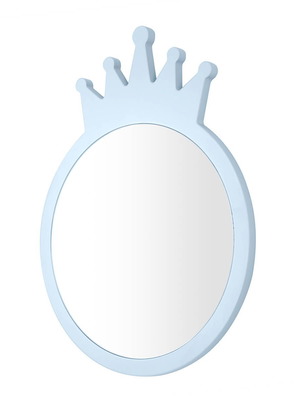 Καθρέφτης τοίχου Κορώνα γαλάζιος με ξύλινο πλαίσιο νέος