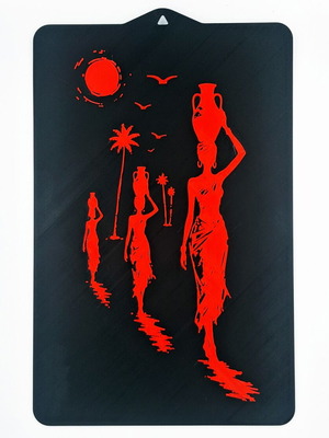 3D Printed Relief Frame Silhouettes with Amphorae