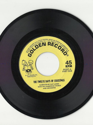 Children's vinyl record with book The Twelve Days of Christmas used