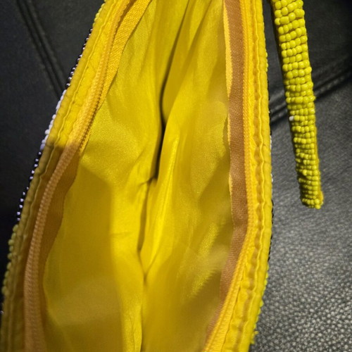 Ethnic wallet used, gray and yellow