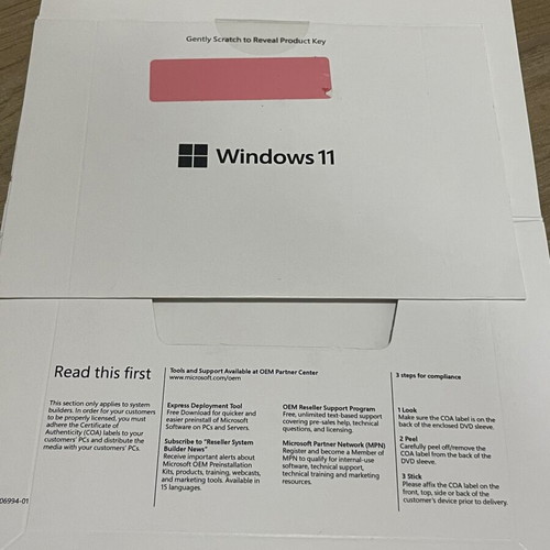 Microsoft Windows 11 Pro 64bit English DVD new, original