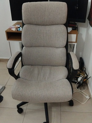 JYSK MARBJERG office chair like new, grey fabric and black leather-look