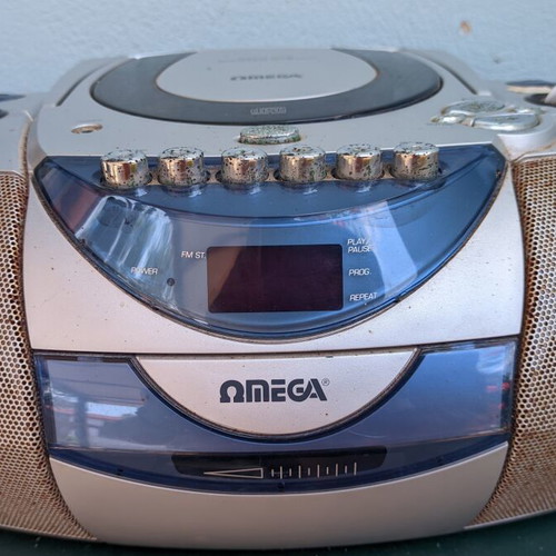 Omega portable boombox with CD player and radio used