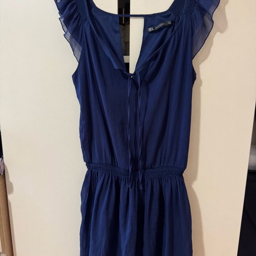 Zara dress like new, short-sleeve dark blue color