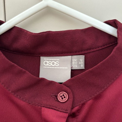 ASOS Crop Short-Sleeve Shirt Bordeaux like new