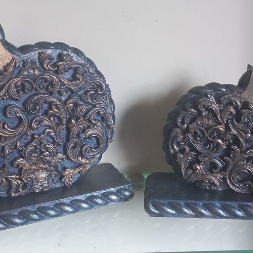 Wooden decorative pomegranates with decoupage technique, large 17 cm and small 12 cm