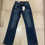 Zara blue low-rise jeans with rhinestones new