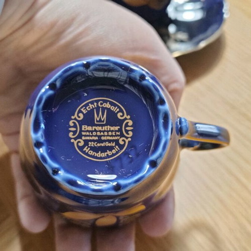Vintage Cobalt Tea Set 22 Carat Bavaria Echt Cobalt, new