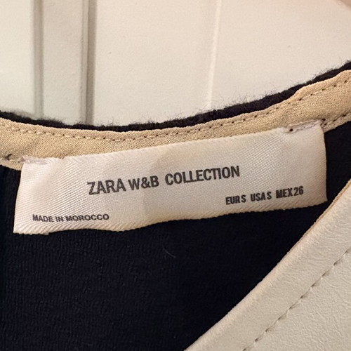 Bodycon dress Zara with faux leather front size S like new