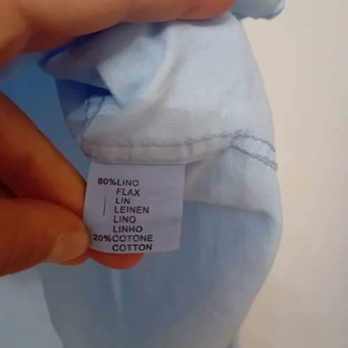 Men's shirt with stand-up collar, blue, XL