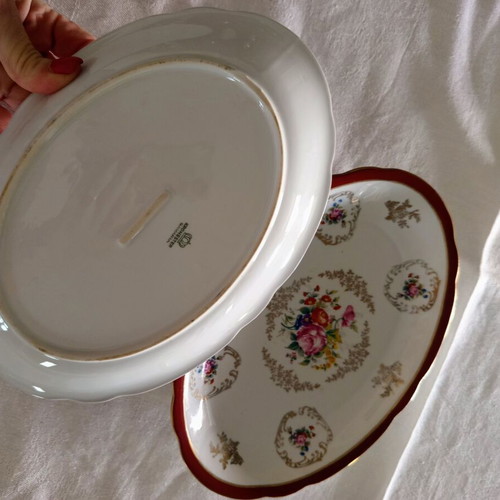 Kronester Bavaria set of 2 oval platters like new, German porcelain 26x18 cm