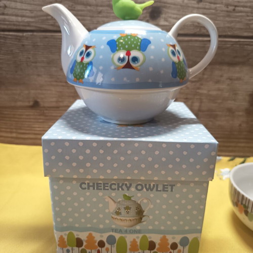 Andrea Fontebasso 1760 Cheeky Owlet Tea for One porcelain set new