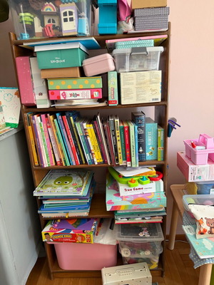 Bookcase used with four shelves, height 132cm, width 68cm