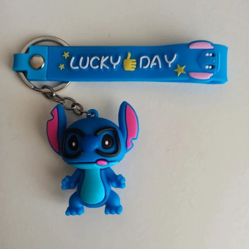 Silicone keychain with Stitch figure new, blue