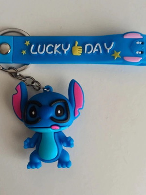 Silicone keychain with Stitch figure new, blue