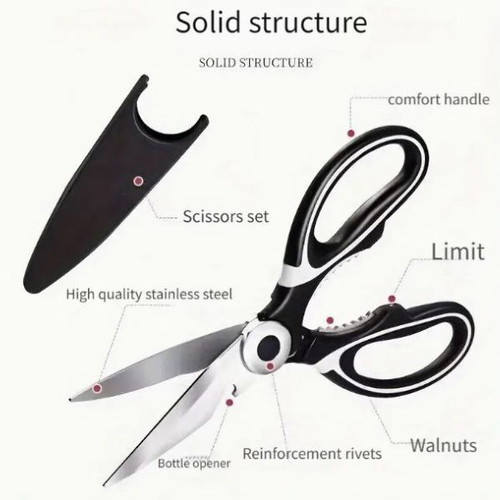 Multifunctional kitchen scissors new stainless steel