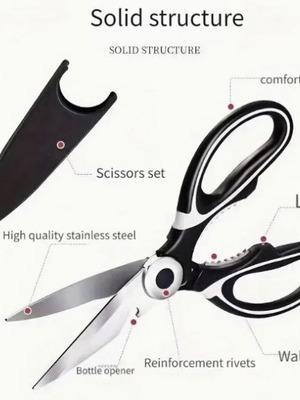 Multifunctional kitchen scissors new stainless steel