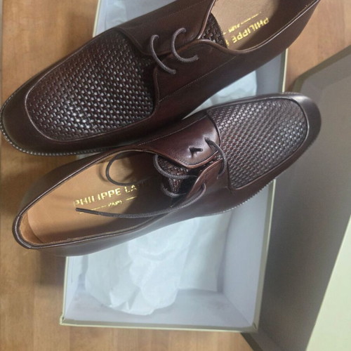 Philippe Lang men's leather moccasins brown size 41 new