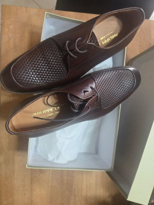 Philippe Lang men's leather moccasins brown size 41 new
