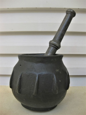 Γουδί μπρούτζινο μεταχειρισμένο, αντίκα με φτερά