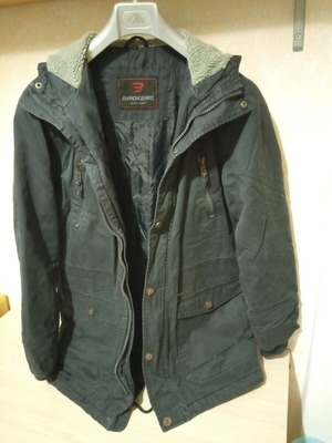 Broker's coat like new, blue, size L with hood