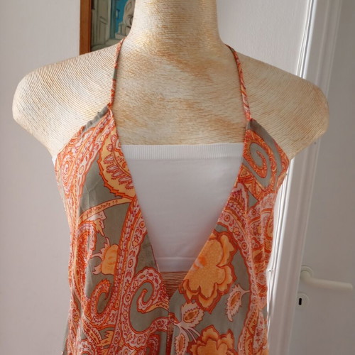 Ble Resort Collection maxi summer dress one size like new, breathable crepe fabric