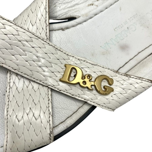 Dolce & Gabbana leather flats used, size 41, white