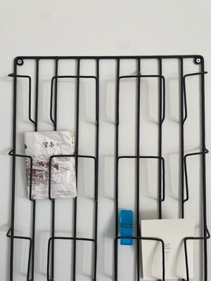 Metal wall magazine holder new, black color