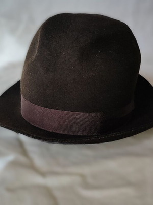 Handmade Fedora wool hat in brown shades like new, size 56