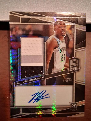 2022-23 Panini Spectra NBA Malaki Branham RC Silver auto patch като нов