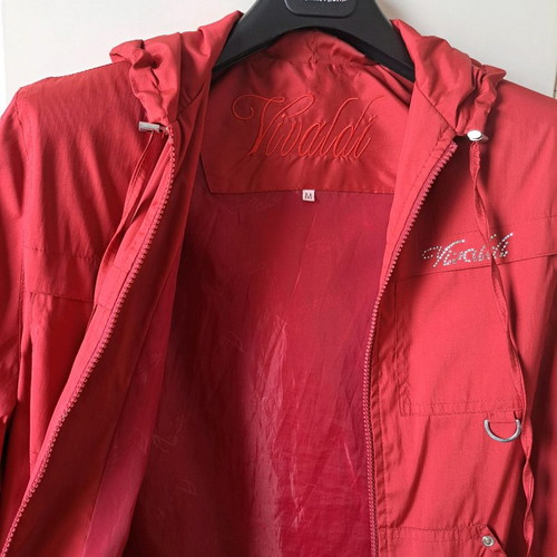 Thin jacket used spring with hood size M red