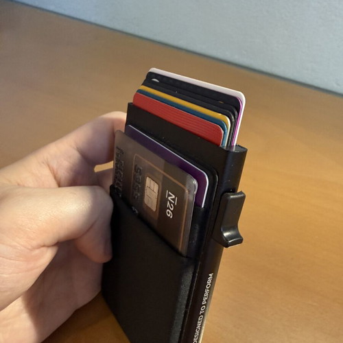 Pop-up Card Wallet RFID new, black, 7+2 cards