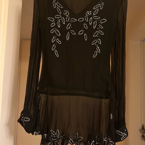 Vintage Aftershock London tunic used, black with embroidery