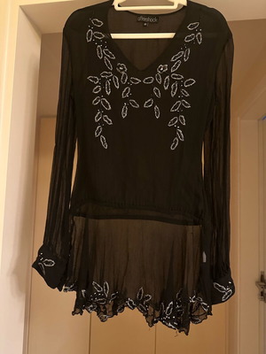 Vintage Aftershock London tunic used, black with embroidery