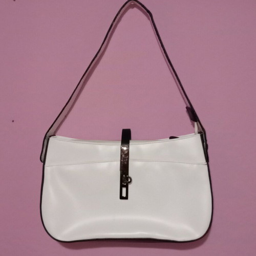 Shoulder bag white with black details like new