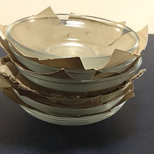 Glass plate set of 6 diameter 10 cm like new