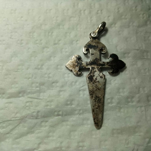Military silver cross amulet 1720-1820, rare klepht armatolos